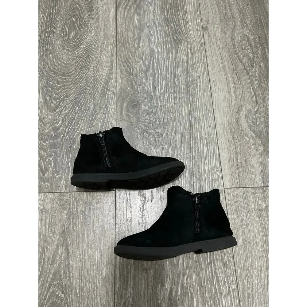 Toddler Girl’s Black Ankle Boots Shoes Size 9